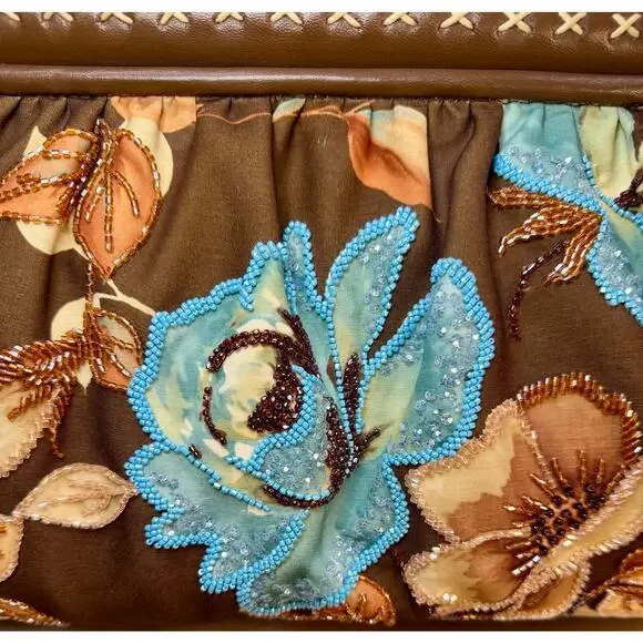 Y2K Isabella Fiore Beaded Large Floral Hand Bag